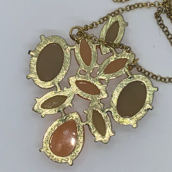 Bronze-Tone Multi-tone Orange Textured Necklace - Picture 6 of 6